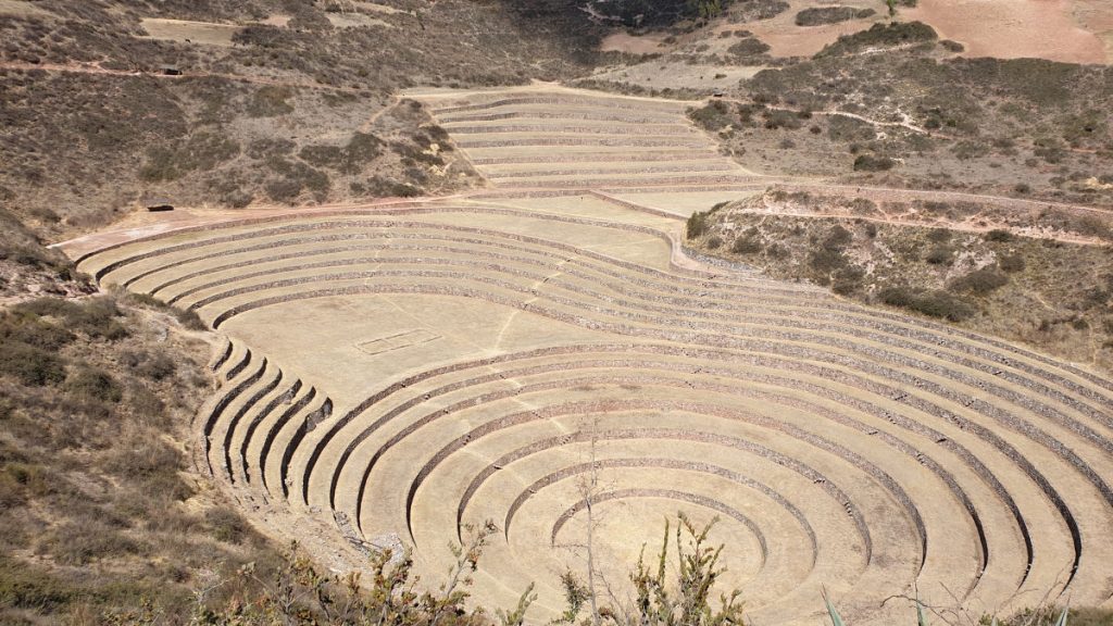 Moray tarasy uprawne z czasów Inków w Peru