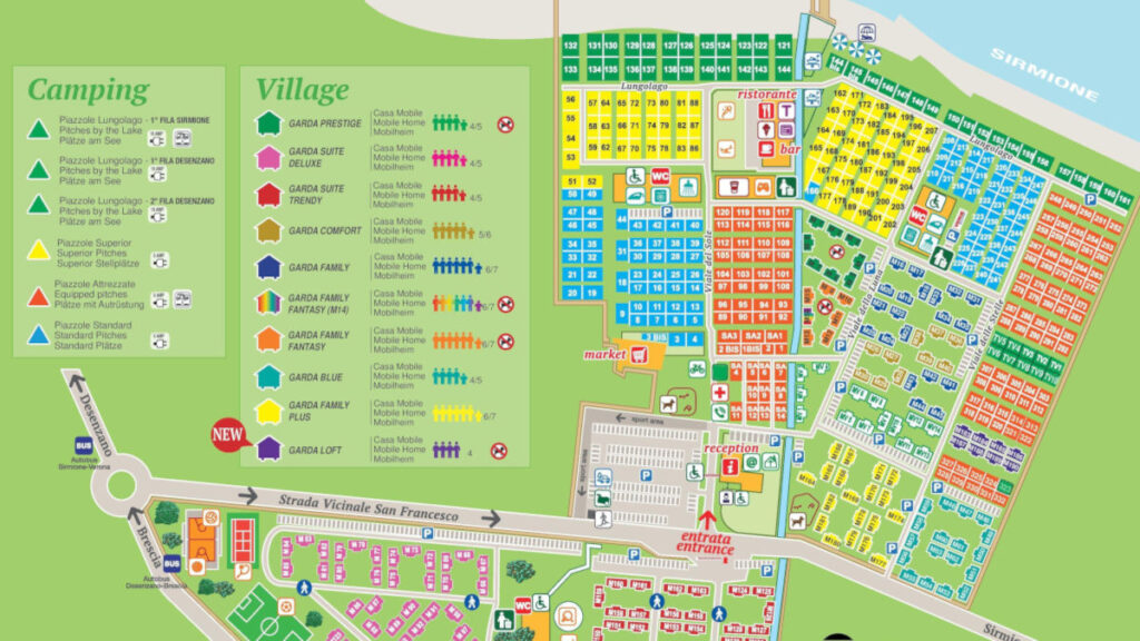 Mapa San Francesco Camping Village Desenzano del Garda