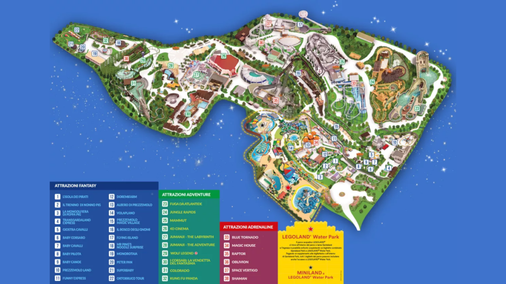 Mapa Gardaland 2024